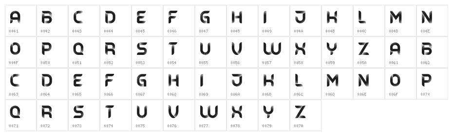 Bamboo Regular Character Map