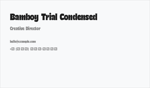 Bamboy Trial Condensed Business Card