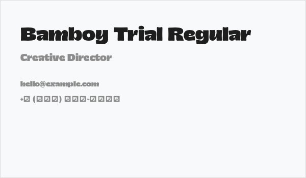 Bamboy Trial Regular Business Card
