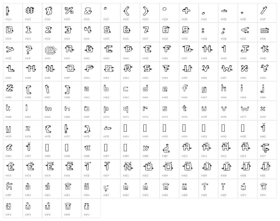 BambuCB Character Map