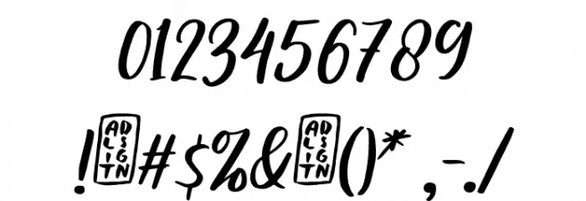 Bamella Italic Font OTHER CHARS