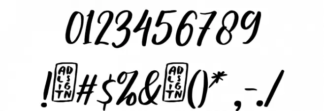 Bamella Italic Font OTHER CHARS