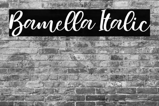 Bamella Italic Font examples