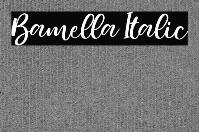 Bamella Italic Font examples