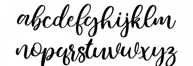 Bamella Italic फ़ॉन्ट लोअरकेस