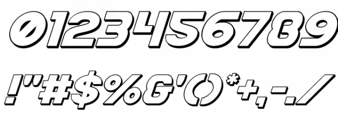 Bamf 3D Italic Font OTHER CHARS