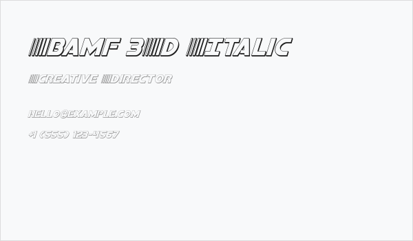 Bamf 3D Italic Business Card