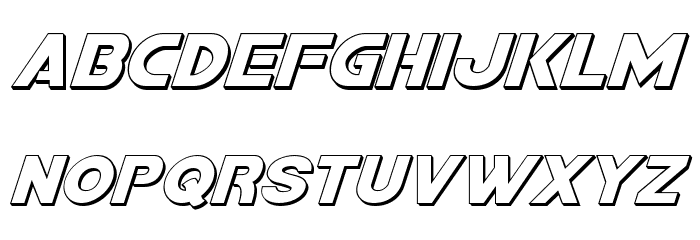 Bamf 3D Italic Font LOWERCASE