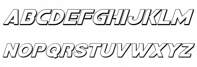 Bamf 3D Italic फ़ॉन्ट लोअरकेस