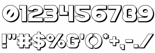 Bamf 3D Font OTHER CHARS