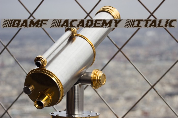 Bamf Academy Italic Font examples