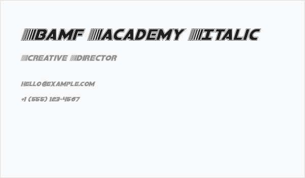 Bamf Academy Italic Business Card