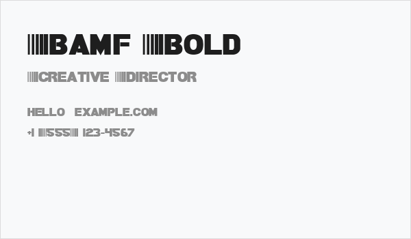 Bamf Bold Business Card