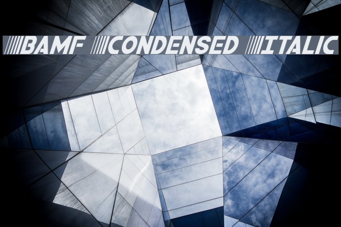 Bamf Condensed Italic Font examples