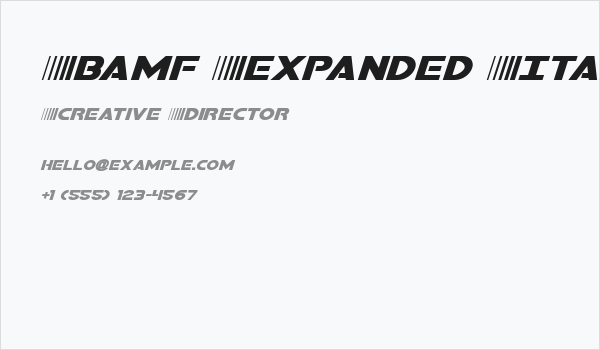 Bamf Expanded Italic Business Card