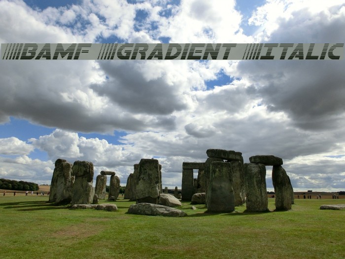 Bamf Gradient Italic Font examples