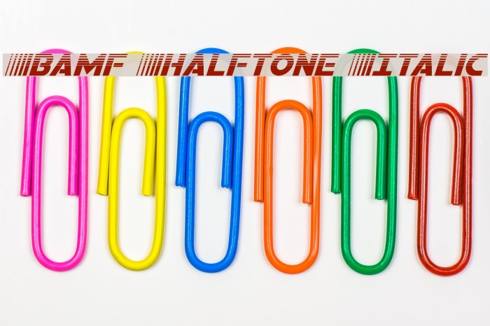 Bamf Halftone Italic Font examples