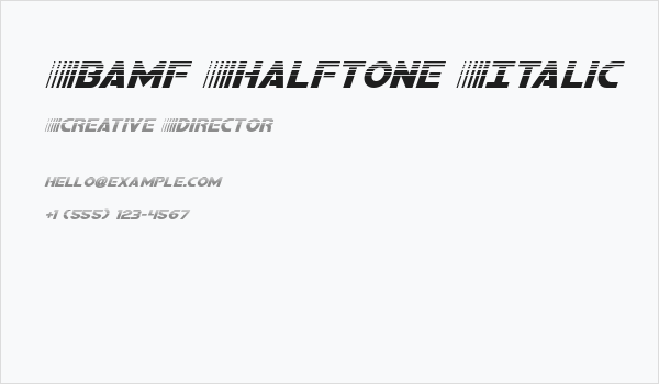 Bamf Halftone Italic Business Card