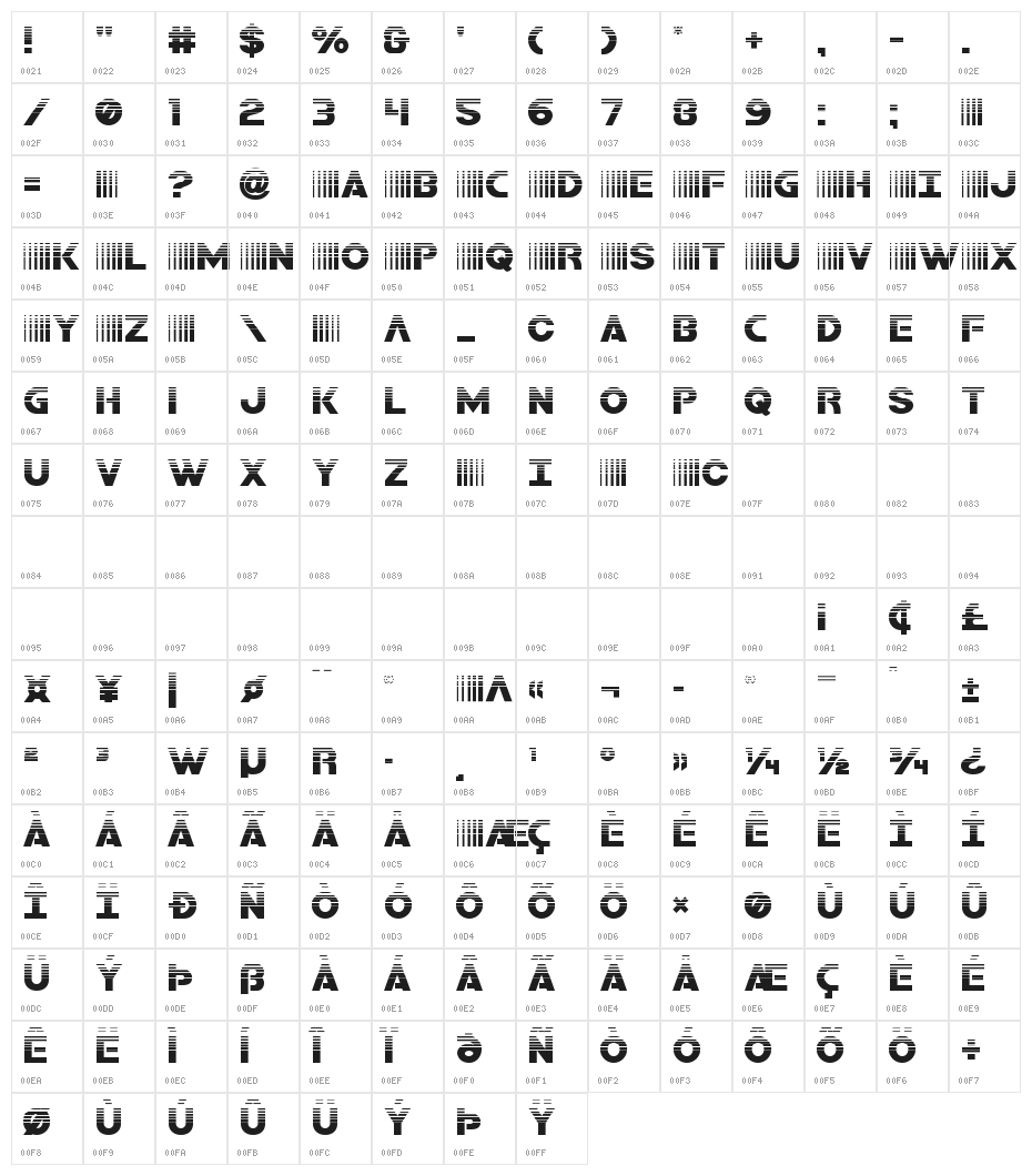 Bamf Halftone Character Map