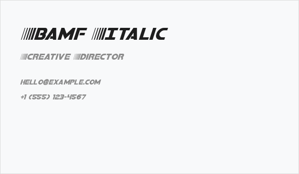 Bamf Italic Business Card