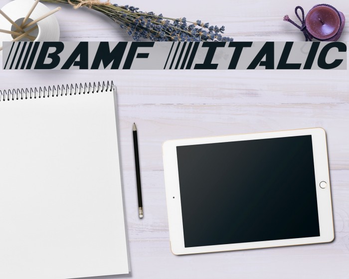 Bamf Italic Font examples