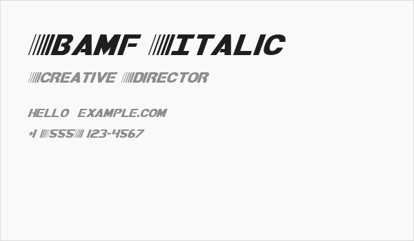 Bamf Italic Business Card
