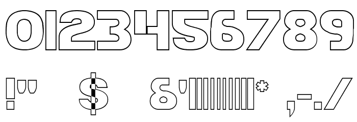 Bamf Outline Font OTHER CHARS
