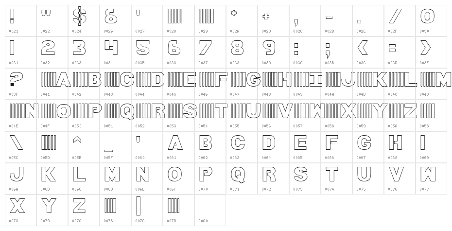 Bamf Outline Character Map