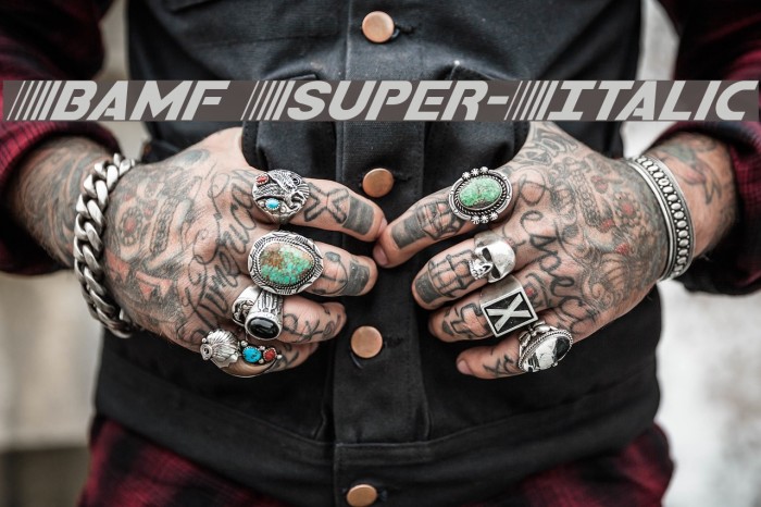 Bamf Super-Italic Font examples