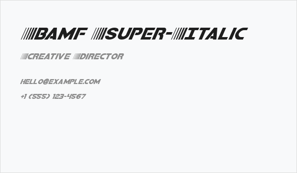 Bamf Super-Italic Business Card
