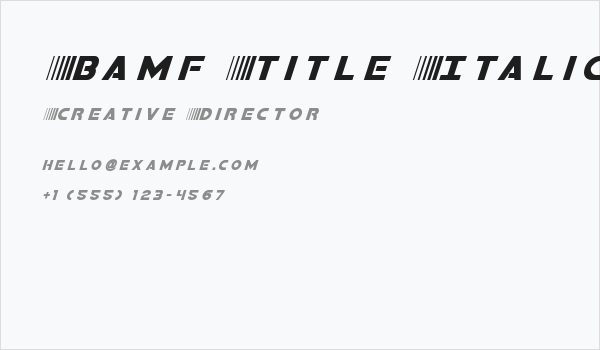 Bamf Title Italic Business Card