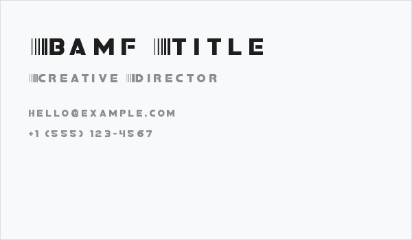 Bamf Title Business Card