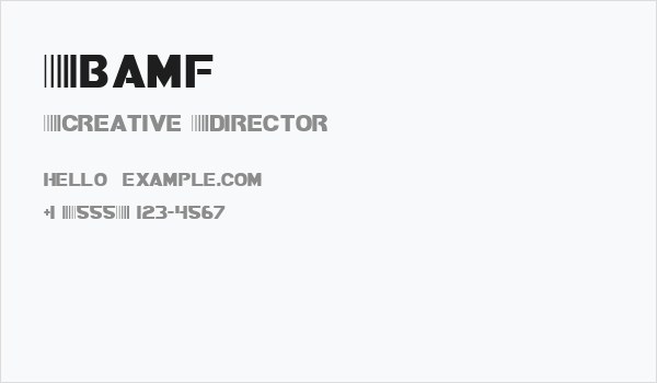 Bamf Business Card