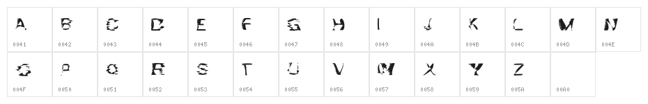 Bams Glitch Demo Regular Character Map