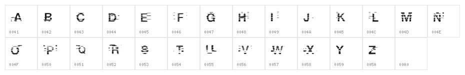 Bams Glitch V2 Demo Regular Character Map