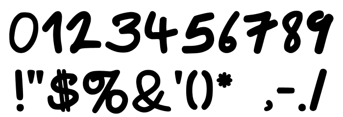 Bams Hand Font OTHER CHARS