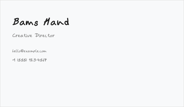 Bams Hand Business Card