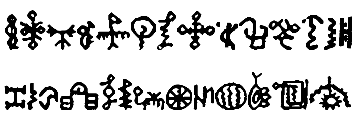 Bamum Symbols 1 Font LOWERCASE