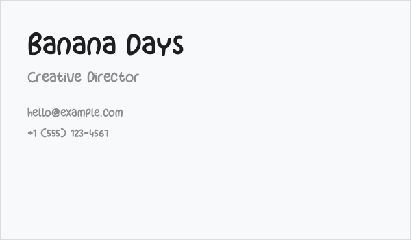 Banana Days Business Card