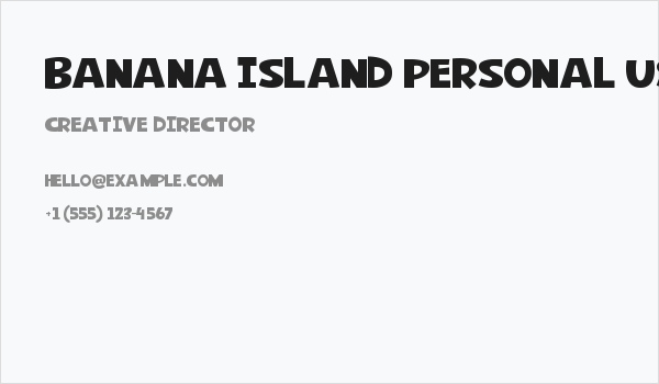 Banana Island Personal Use Business Card