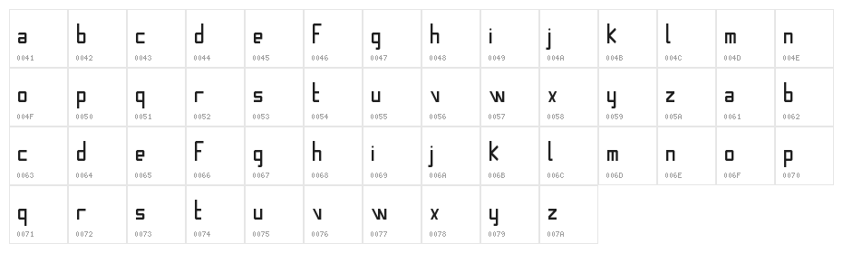 Banana Square Regular Character Map