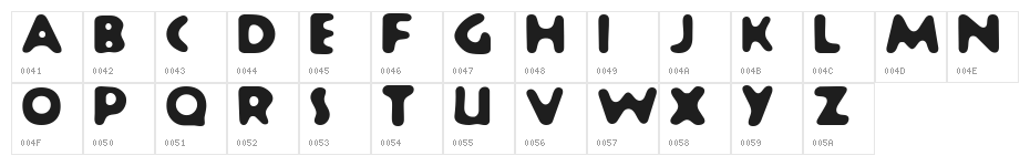 Banana Sundae  Bold Character Map