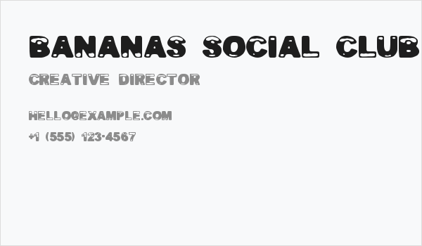 Bananas Social Club Business Card