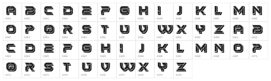 Banda Regular Character Map