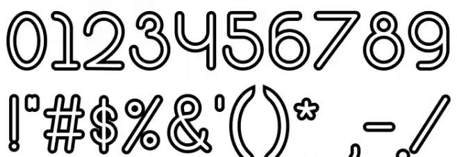 Bandar Outline Font OTHER CHARS