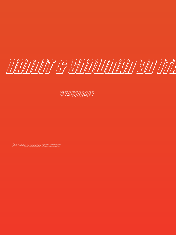 Bandit & Snowman 3D Italic Poster