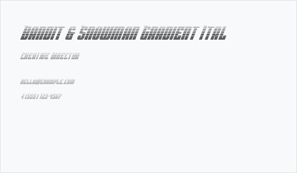 Bandit & Snowman Gradient Ital Business Card