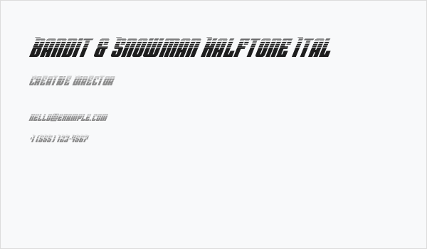 Bandit & Snowman Halftone Ital Business Card