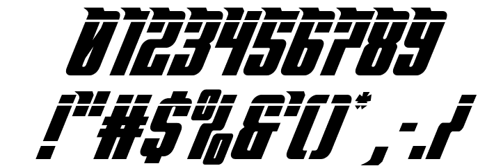 Bandit & Snowman Laser Italic Font OTHER CHARS