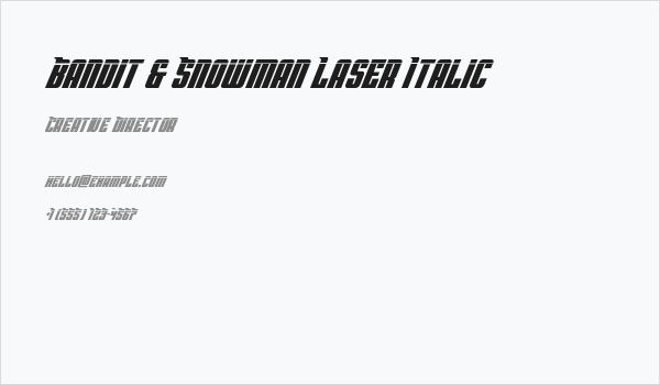 Bandit & Snowman Laser Italic Business Card